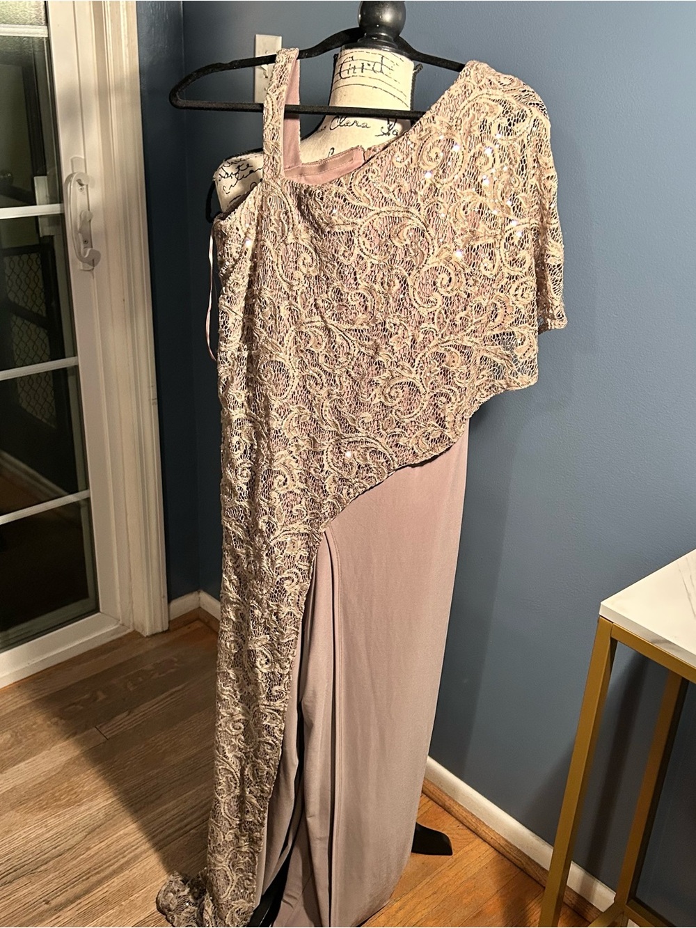 R & M RICHARDS One-Shoulder Lace Jumpsuit - Picture 2 of 13